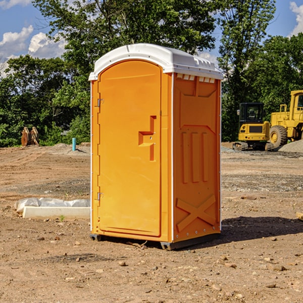 how often are the portable restrooms cleaned and serviced during a rental period in Medina County